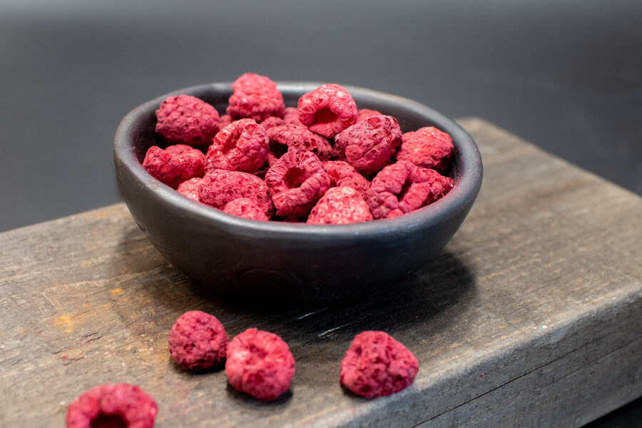 Freeze-dried raspberries