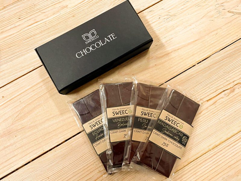 Set of 4 unique types of Dark chocolate